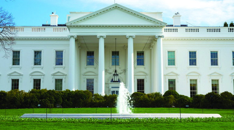 White House on a sunny, snow-free winer day